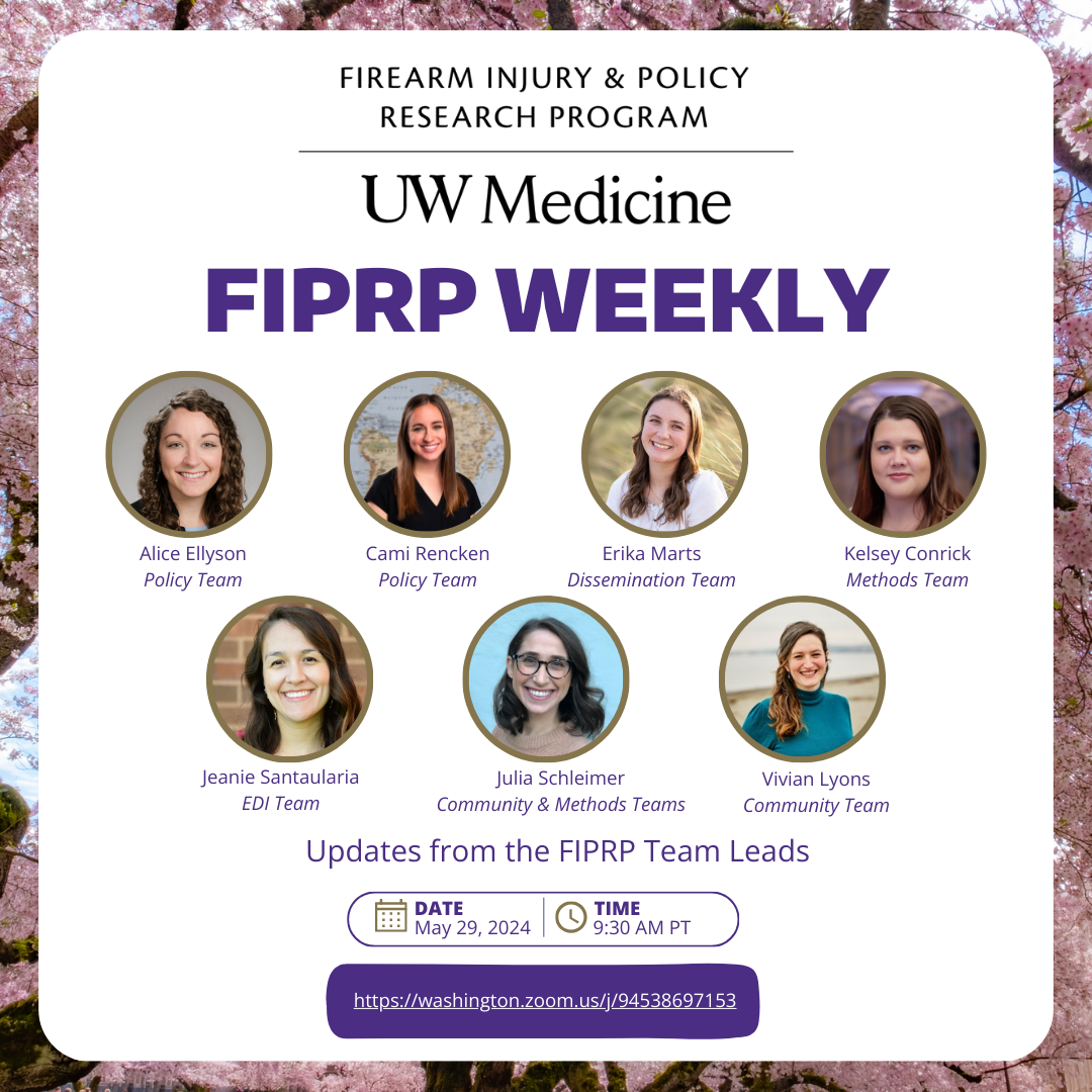 Flyer for May 29 FIPRP Weekly